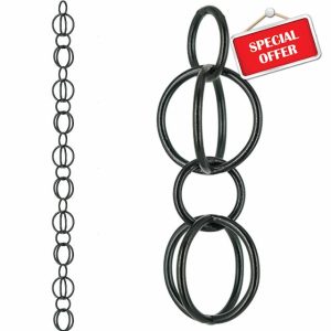 DFTDFYXYRain Chain Outdoor Rain Chains Aluminum Rain Chain Mill Finish Aluminum Gutter Adapter Downspout Catcher Water Feature Or Downpipe for Eaves Drainage