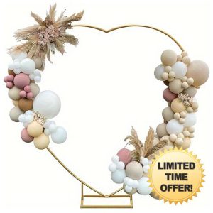 Jowenia Heart Shape Arch 2x2m Balloon Arch Frame with Base Party Decor Supplies