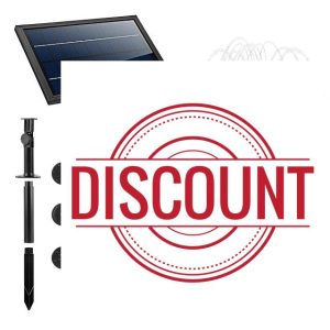 Irishom 170L/H Solar Water Pump with 5 LED Color Light 7pcs Nozzle Kit Solar Fountain Pump with Built-in Battery 9.8ft Cable Wall Mounted and Ground Inseted Panel for Ponds Garden Bird Bath