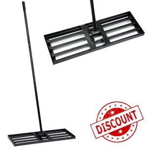 Lawn Leveling Rake 30"x10" – Heavy-Duty Soil Leveller with 75" Extended Powder-Coated Steel Handle