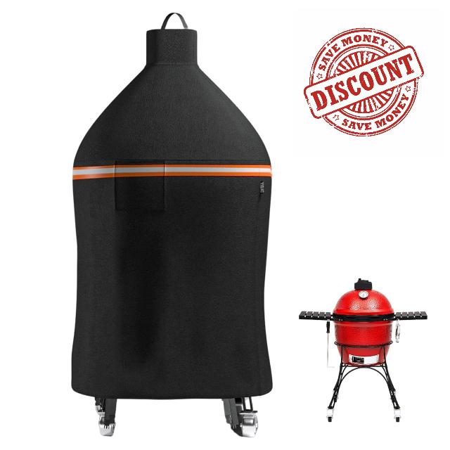 420D Heavy Duty Grill Cover Charcoal Grill Protective Cover with Windproof Buckle & Ventilation Hole Compatible with Kamado Joe 18-inch Classic Charcoal Grills
