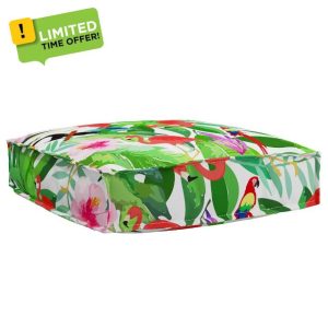 idaXL outdoor cushion - multicolour floral polyester - water-resistant - 60x60 cm
