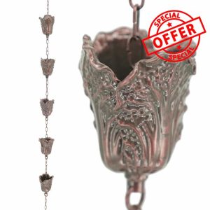 DFTDFYXYRain Chain 3.2-26.2FT Aluminum Hanging Rain Chains Rain Catcher Chain Adjustable Water Feature Downpipereplacement Downspout for Gutters