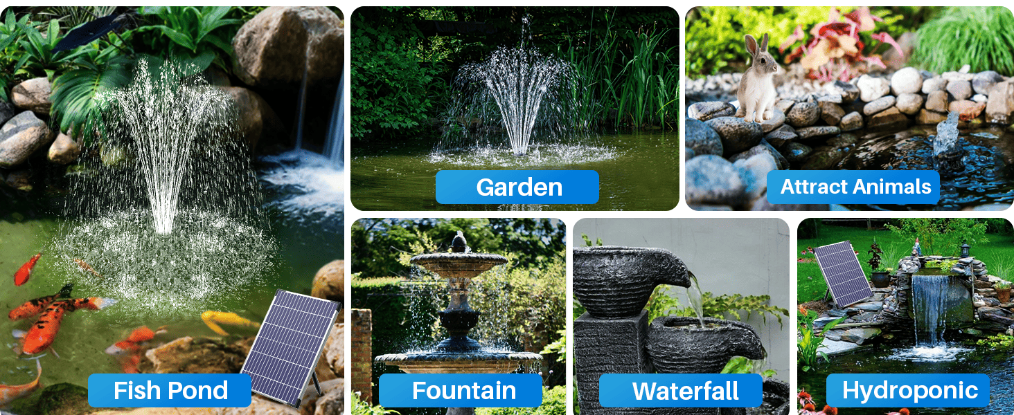 solar powered garden water feature