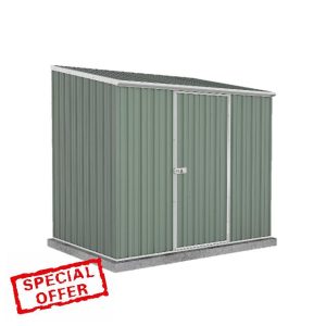 Absco 2.26m x 1.52m (7'5ft x 5ft) Pent Metal Garden Storage Shed | Included Anchor Kit | Weatherproof Steel Outdoor Sheds | Secure Door | Grey or Green | Rust-Resistant & Easy Assembly (Green)