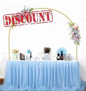 Fiita Gold Over The Table Rod Stand with Clamps 43''X79'' Gold Metal Table Arch Backdrop Stand for Wedding Arch Birthday Party Halloween Christmas Decoratio