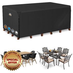 Zettum 180x120x77cm Outdoor Furniture Covers Waterproof Rectangular 600D Heavy Duty Oxford Fabric Rattan Garden Furniture Covers for Patio Furniture
