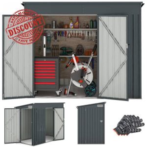 TANGZON 8 x 4FT Metal Garden Shed