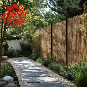W3-4m x H1-2m Premium Bamboo Cane Fencing Screening Rolls | 11 Sizes (W4m x H2m)