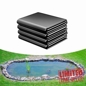 2x4m Butyl Rubber Pond Liner for Fish Ponds Waterfalls Fountains Tear Resistant Flexible Waterproof Ideal for River Slope Ponds