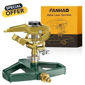 FANHAO Heavy Duty Pulsating Impact Lawn Sprinkler with Metal Base