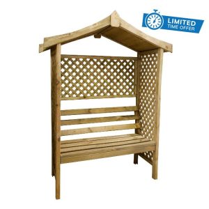 Zest Rutland Arbour – Elegant Wooden Garden Arbour with Trellis Sides