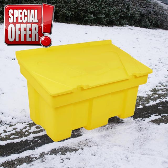 200L Stackable Lockable Grit Salt Bins Heavy Duty Containers 102x72x52CM