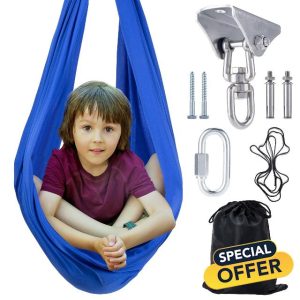 Sensory Swing for Kids & Adults – Indoor Therapy Swing with 360° Hardware