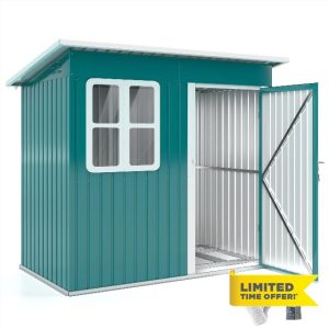 Outsunny 7 x 4ft Storage Shed Galvanised Steel Garden Shed