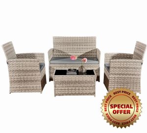 4 Piece Rattan Garden Furniture Sets