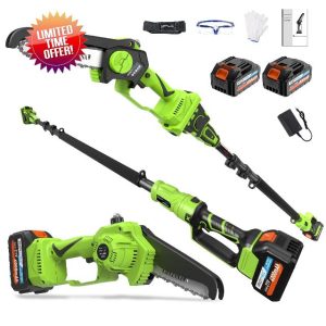 2-in-1 Cordless Pole Saw 8 Inch＆Mini Chainsaw