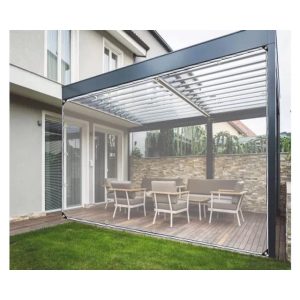 Waterproof Transparent Tarpaulin for Outdoor Pergola 0.5mm Thick Anti rust Gasket Clear Side Walls Ideal for Gazebo Garden Carport 1x3m