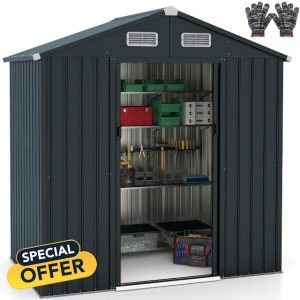 COSTWAY 6 x 4ft Metal Garden Shed
