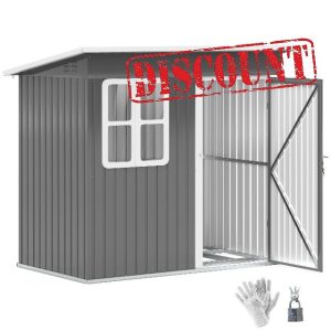 Outsunny 7 x 4ft Storage Shed Galvanised Steel Garden Shed