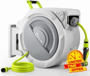 Bietor Wall-Mounted Garden Hose Reel with 45m Hose + 2m Extension