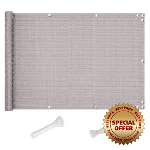 Balcony Privacy Screen 70x1000cm Waterproof Weatherproof Fence Privacy Screen for Garden Includes Cable Ties and Rope Light Grey Outdoor Privacy Screen for Balcony