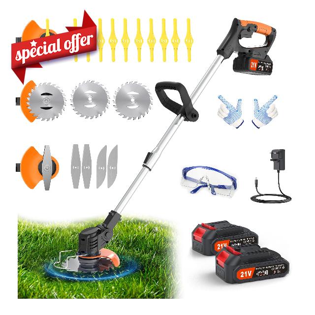 Metal Blade Cordless Strimmer 21v Grass Trimmers Easy to use
