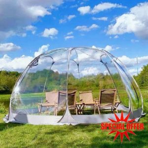Igloo Tent Bubble Garden Dome Bubble Tent: Weatherproof Waterproof Ber-Large Transparent PVC Instant Pop Up Gazebo 3-8 People Camping Party Wedding (Grey