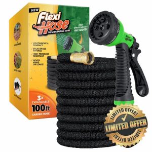 Flexi Hose Expandable Garden Hose - 100FT Heavy Duty Water Hose