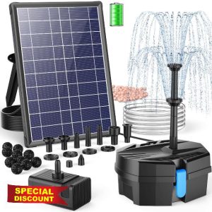 POPOSOAP Solar Pond Filter Built-in 3000mAh Battery Backup