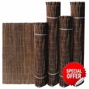 LOIBUYZ Willow Fencing Screening Rolls - Natural Willow Outdoor Garden Privacy Fence Covering