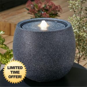 Linea Solar Sphere Water Feature Anthracite
