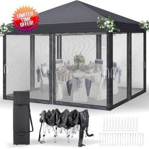 Bonnlo Pop Up Gazebo with Sides 3m x 3m