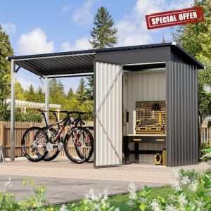 UNIONLINE 3x5ft Garden Shed With Gazebo