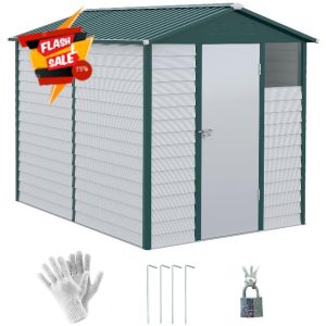Outsunny 9 x 6FT Galvanised Metal Garden Shed