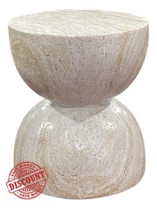 Nouvage Design Fibre Stone Table 40cm Diameter Rounded Coffee Table and Side Table for Indoors and Outdoors