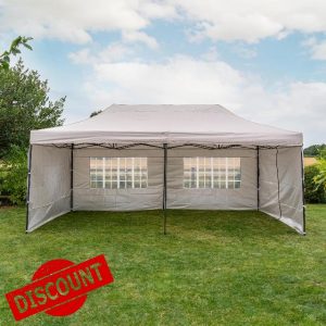 Jack Stonehouse Garden Pop Up Gazebo 6m x 3m Waterproof Party Marquee Tents With 4 Detachable Tear Resistant Sides And Windows Waterproof Silver PU Coated Layer Roof Heavy Duty Carry Bag On Wheels