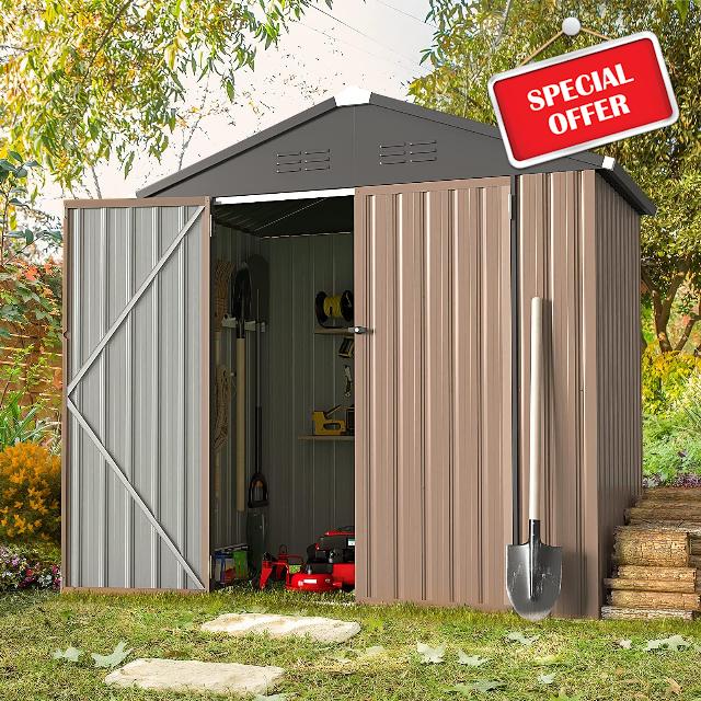 YODOLLA 6x4ft Outdoor Storage Shed