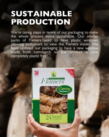 Flamers Firelighters - Natural Fire Lighters for Logs Wood Burner Firepit Bbq Pizza Oven Fireplace