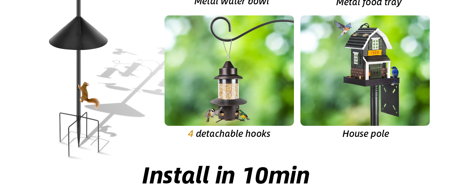 long bird feeder pole