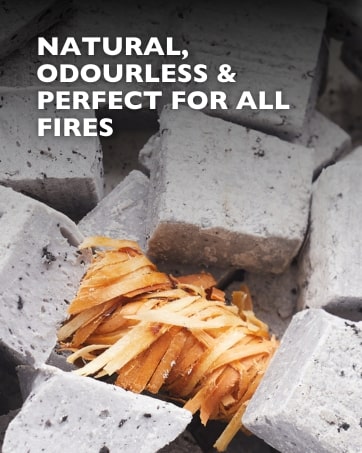 Flamers Firelighters - Natural Fire Lighters for Logs Wood Burner Firepit Bbq Pizza Oven Fireplace