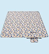 SONGMICS Picnic Blanket 200 x 200 cm with 4 Ground Anchors Large Camping Blanket for Park, Garden, Stra...