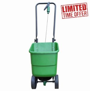 Push Trolley Rotary Lawn Seed Spreader 12L on Wheels | Grass Seed Spreader | 12 Litre Capacity Wheeled Lawn Fertiliser | Grass Feed Trolley for Garde