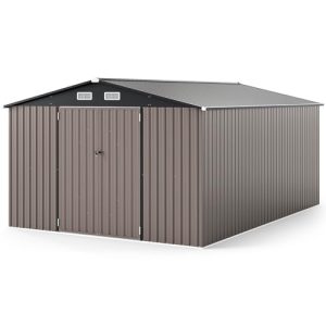 Galvanized Outdoor Storage Shed with Lockable Doors