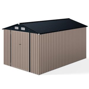 Galvanized Outdoor Storage Shed with Lockable Doors