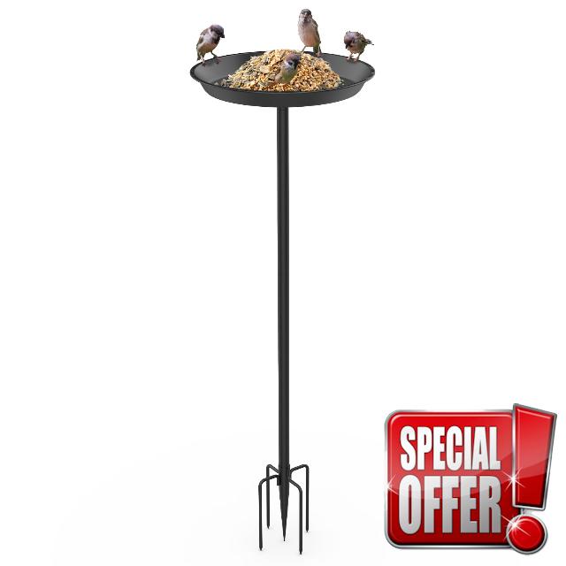 efuturetime Bird Bath Standing Large Metal with Holes Diameter 30 x 90 cm
