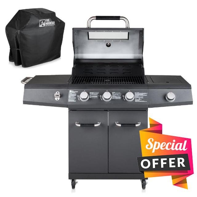 Fire Mountain Everest Pro 4 Burner Premium Gas BBQ & Weatherproof BBQ Cover