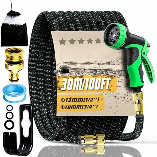 Durable 3-Layer Latex Water Hose with 3/4 inch and 1/2 inch Connectors