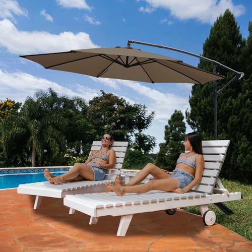 3m Cantilever Patio Parasols with Cover and Crank Handle