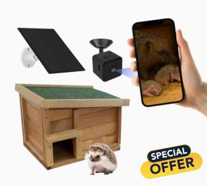 Smart Hedgehog House with HD Camera – Solar-Powered Wi-Fi Nest Box with Night Vision